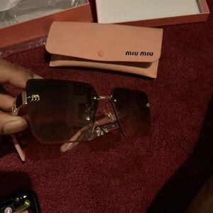 Miu Miu Oversized Shield Sunglasses – Brown Gradient w/ Box